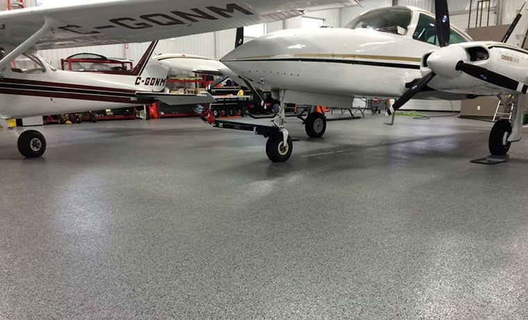 Epoxy Floor hangar plane