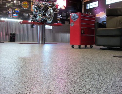 Moto Shop Garage Floor Epoxy Flakes